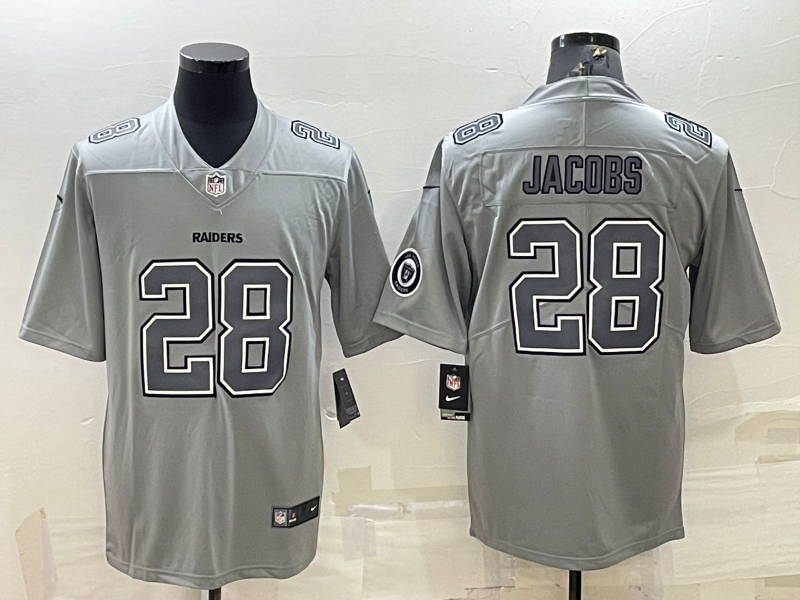 Men's Las Vegas Raiders Josh Jacobs #28 Gray Atmosphere Jersey